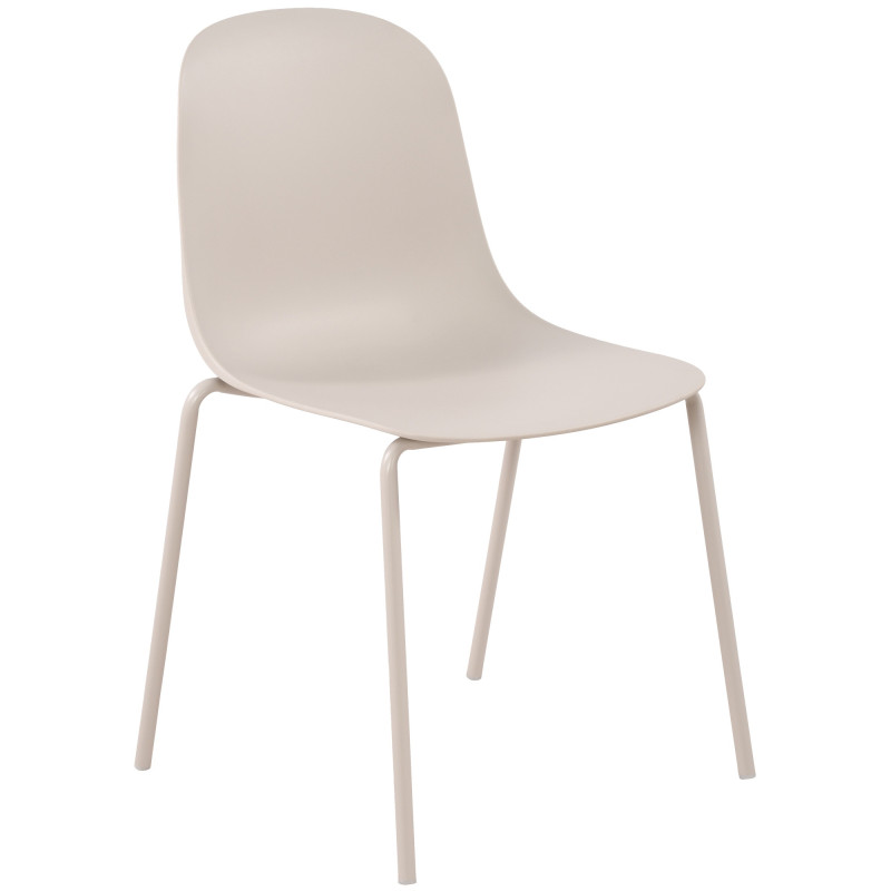 Chaise minimaliste moderne en Polypropylène Gris clair Zoryane - 1