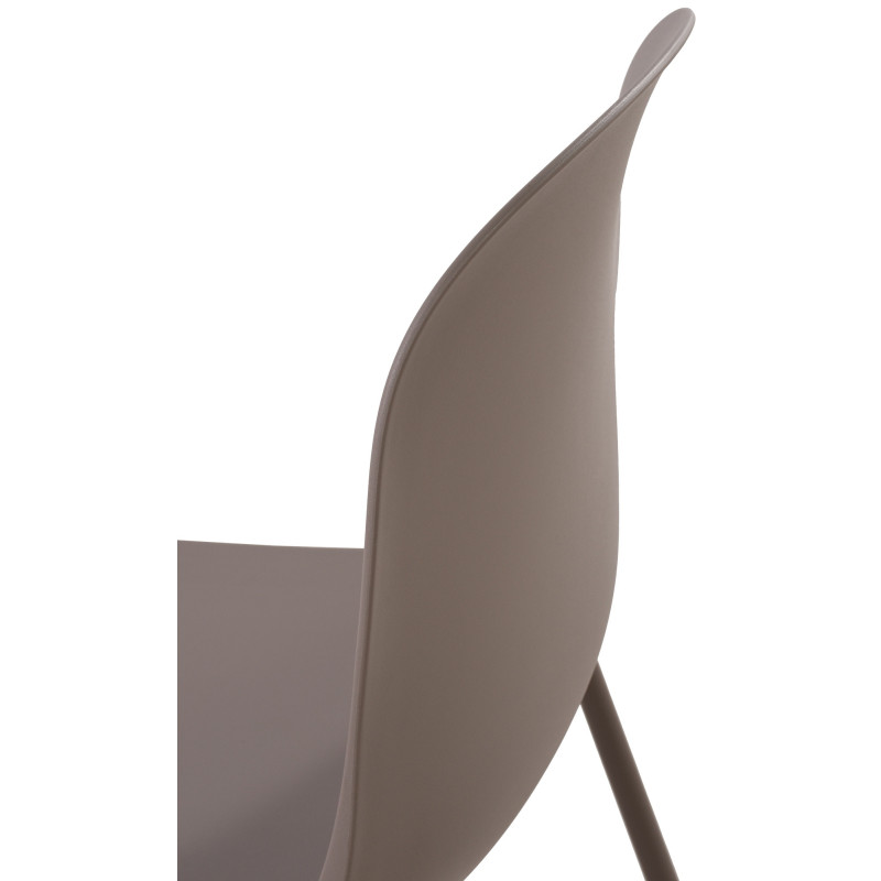 Chaise minimaliste moderne en Polypropylène Taupe Zoryane - 4