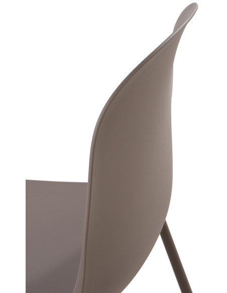 Chaise minimaliste moderne en Polypropylène Taupe Zoryane - 4