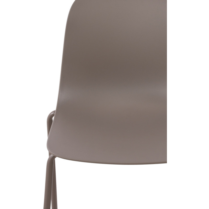 Chaise minimaliste moderne en Polypropylène Taupe Zoryane - 3