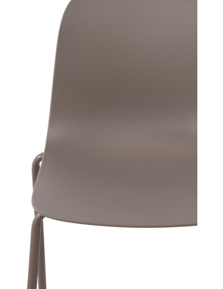 Chaise minimaliste moderne en Polypropylène Taupe Zoryane - 3