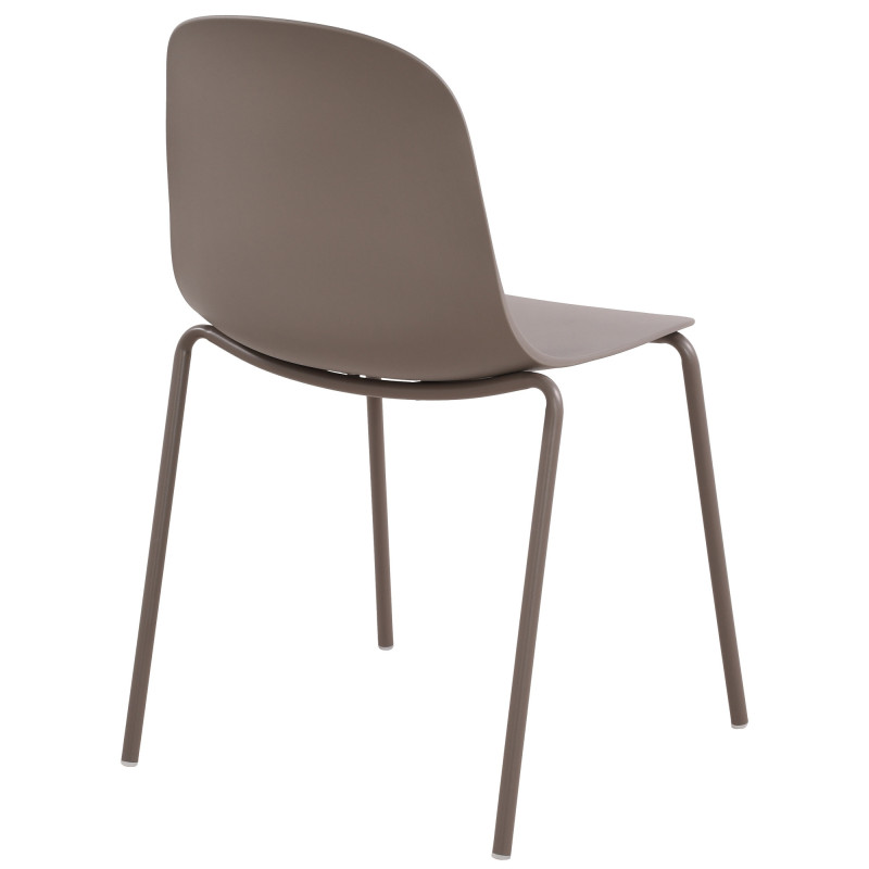 Chaise minimaliste moderne en Polypropylène Taupe Zoryane - 2