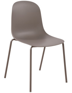 Chaise minimaliste moderne en Polypropylène Taupe Zoryane - 1