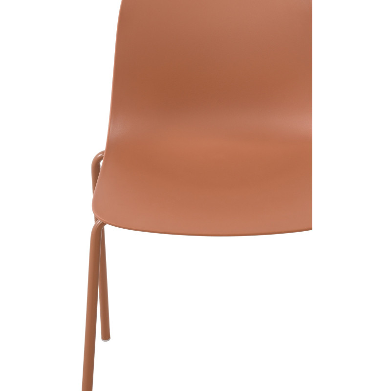 Chaise minimaliste moderne en Polypropylène Terracotta Zoryane - 3