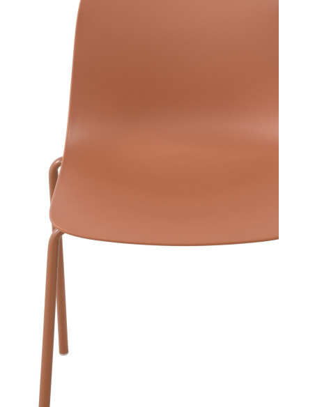 Chaise minimaliste moderne en Polypropylène Terracotta Zoryane - 3
