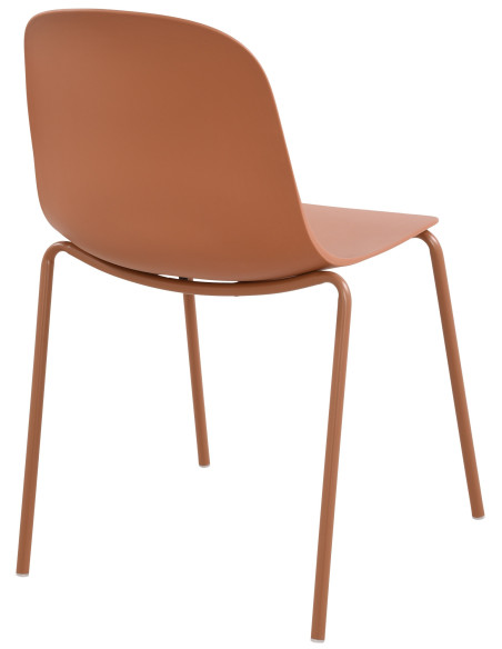 Chaise minimaliste moderne en Polypropylène Terracotta Zoryane - 2