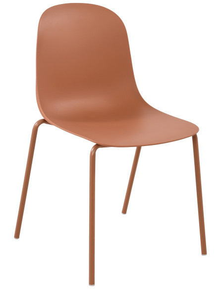 Chaise minimaliste moderne en Polypropylène Terracotta Zoryane - 1