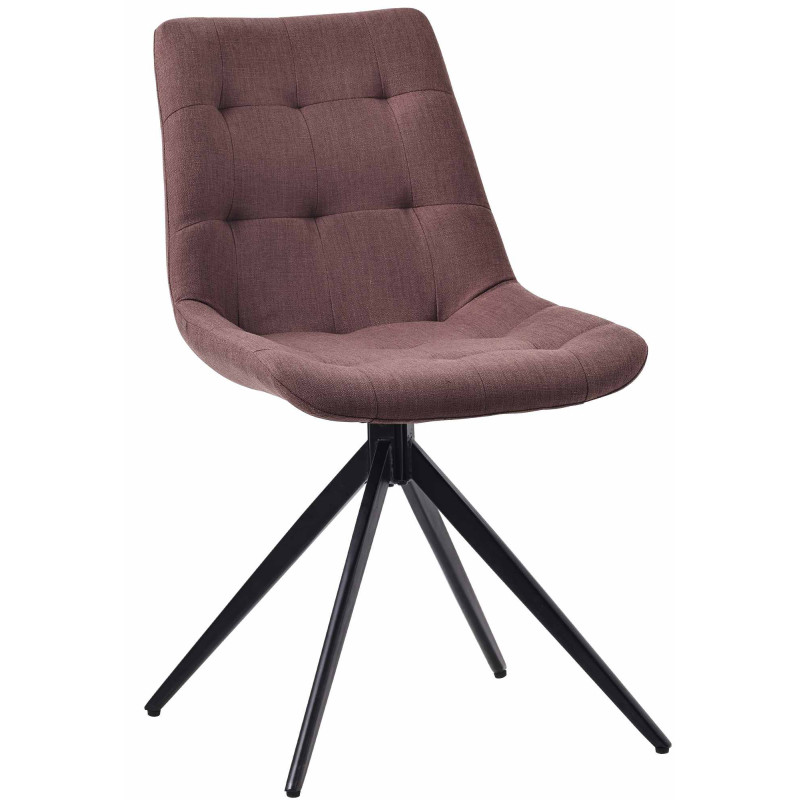 Chaise pivotante moderne en Tissu Marron Métal Noir Cylori - 1