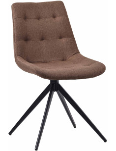 Chaise pivotante moderne en Tissu Taupe Métal Noir Cylori - 1