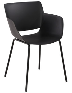 Fauteuil de table moderne en Polypropylène Noir Zoryane - 1