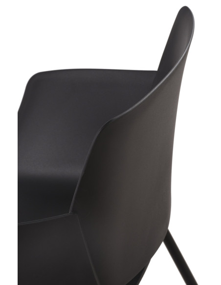 Fauteuil de table moderne en Polypropylène Noir Zoryane - 2