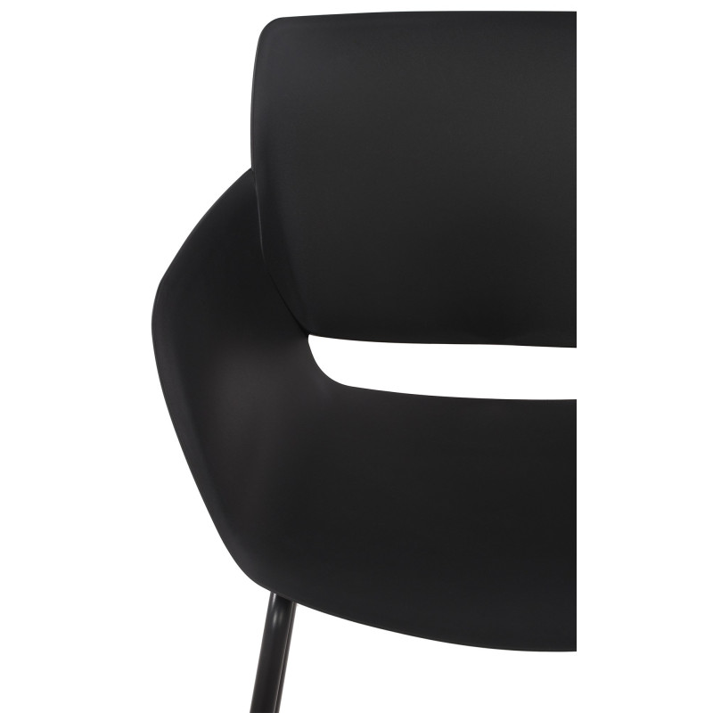 Fauteuil de table moderne en Polypropylène Noir Zoryane - 3