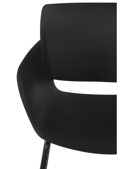Fauteuil de table moderne en Polypropylène Noir Zoryane - 3