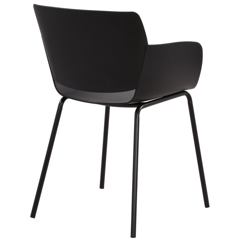 Fauteuil de table moderne en Polypropylène Noir Zoryane - 5