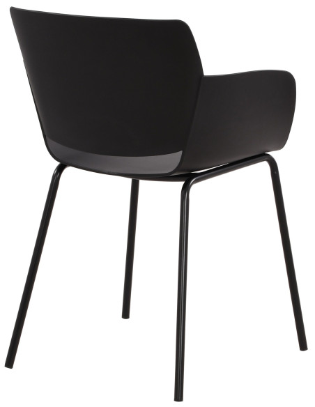 Fauteuil de table moderne en Polypropylène Noir Zoryane - 5