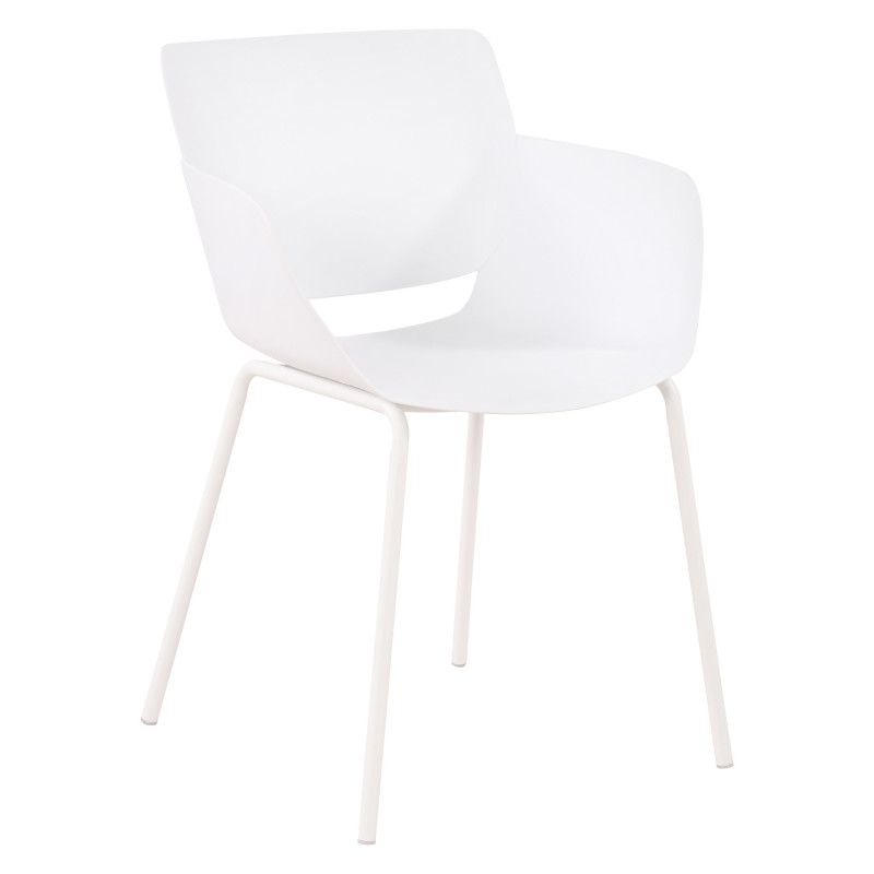 Fauteuil de table moderne en Polypropylène Blanc Zoryane - 1
