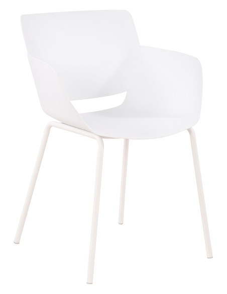 Fauteuil de table moderne en Polypropylène Blanc Zoryane - 1