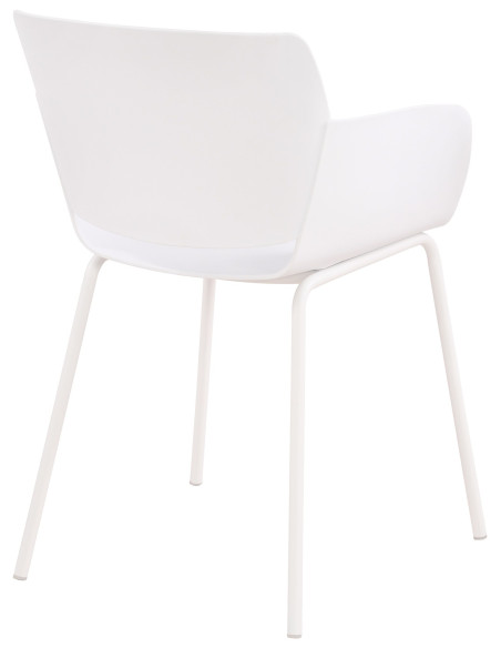 Fauteuil de table moderne en Polypropylène Blanc Zoryane - 3