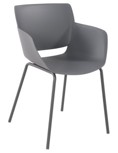 Fauteuil de table moderne en Polypropylène Gris foncé Zoryane - 1