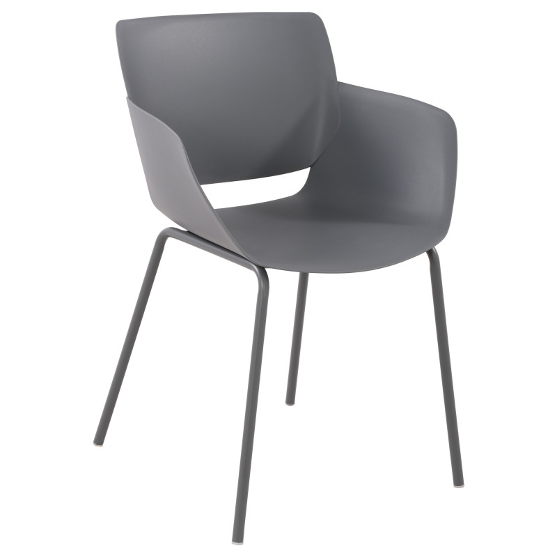 Fauteuil de table moderne en Polypropylène Gris foncé Zoryane - 1