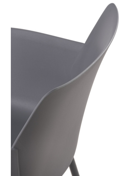 Fauteuil de table moderne en Polypropylène Gris foncé Zoryane - 2