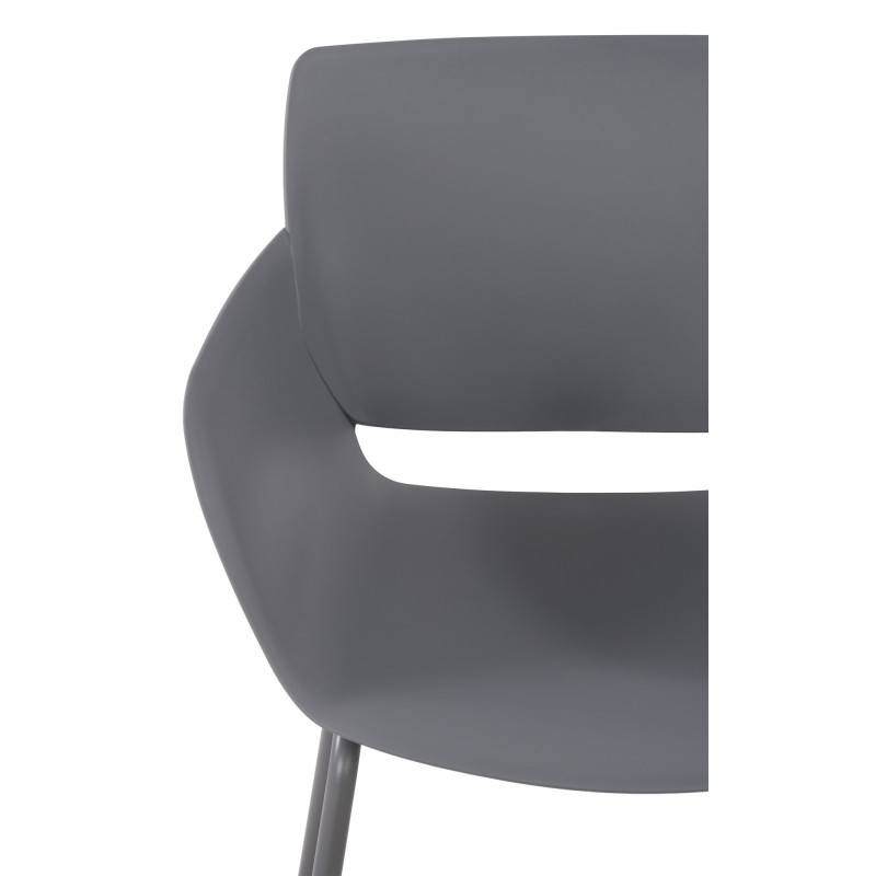 Fauteuil de table moderne en Polypropylène Gris foncé Zoryane - 3
