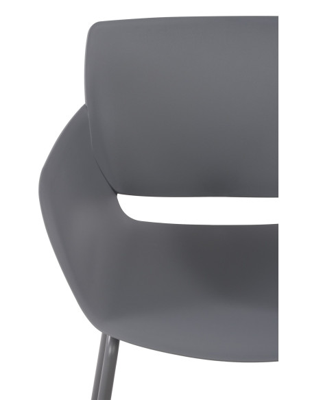 Fauteuil de table moderne en Polypropylène Gris foncé Zoryane - 3