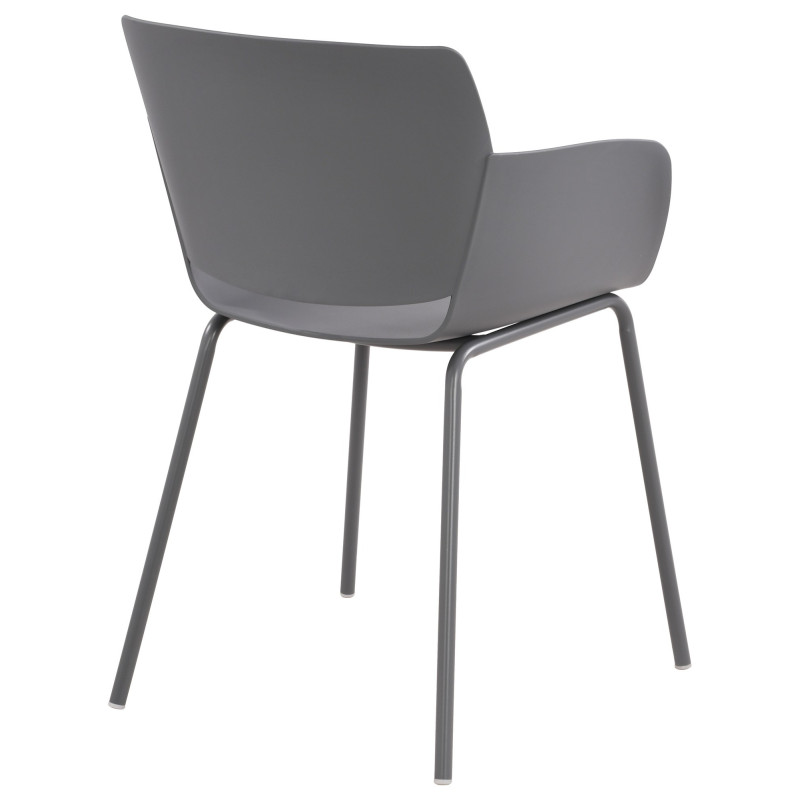 Fauteuil de table moderne en Polypropylène Gris foncé Zoryane - 5