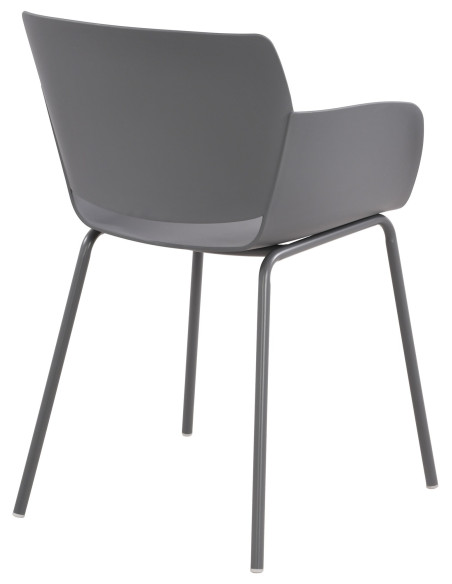 Fauteuil de table moderne en Polypropylène Gris foncé Zoryane - 5