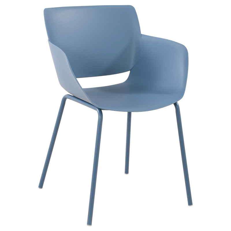 Fauteuil de table moderne en Polypropylène Bleu Zoryane - 1