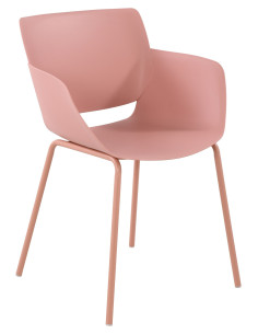 Fauteuil de table moderne en Polypropylène Rose Zoryane - 1