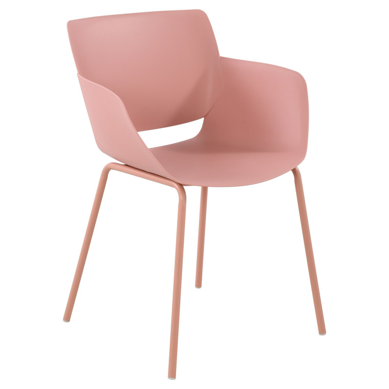 Fauteuil de table moderne en Polypropylène Rose Zoryane - 1