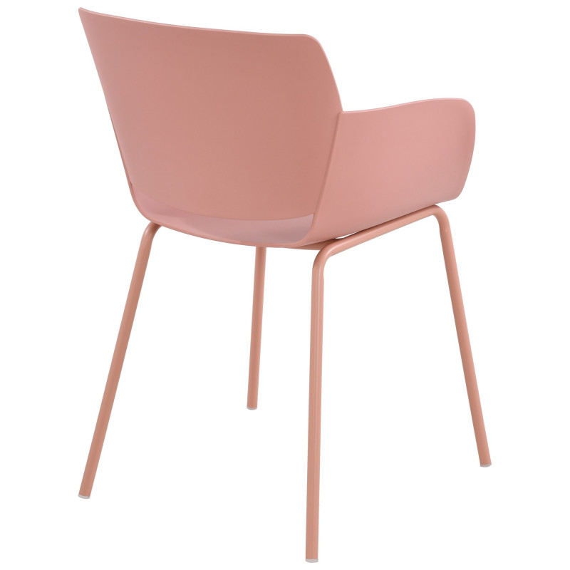 Fauteuil de table moderne en Polypropylène Rose Zoryane - 5