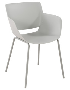 Fauteuil de table moderne en Polypropylène Gris clair Zoryane - 1