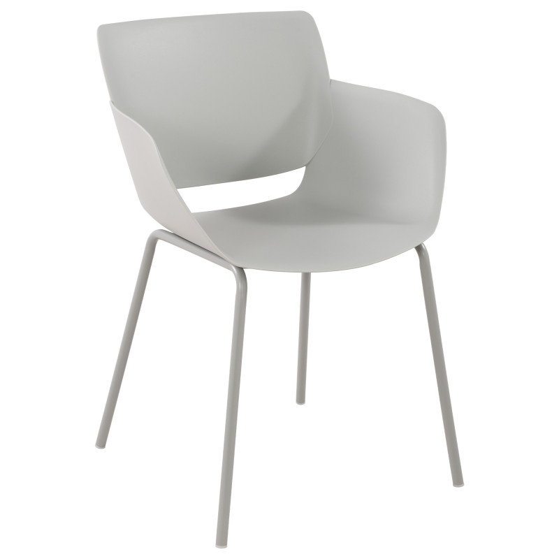 Fauteuil de table moderne en Polypropylène Gris clair Zoryane - 1