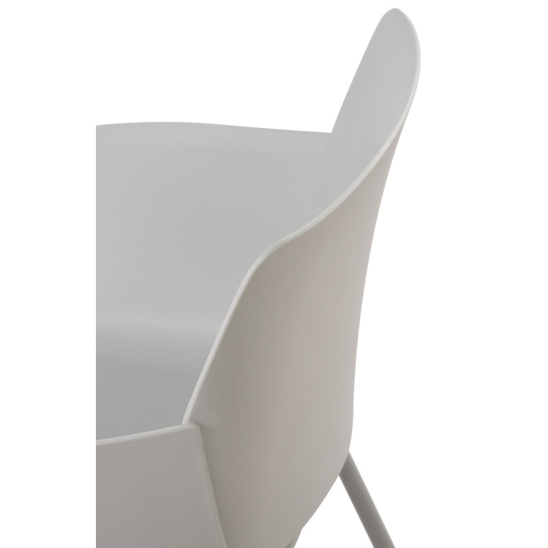 Fauteuil de table moderne en Polypropylène Gris clair Zoryane - 2