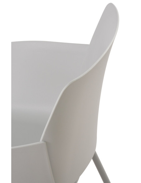 Fauteuil de table moderne en Polypropylène Gris clair Zoryane - 2