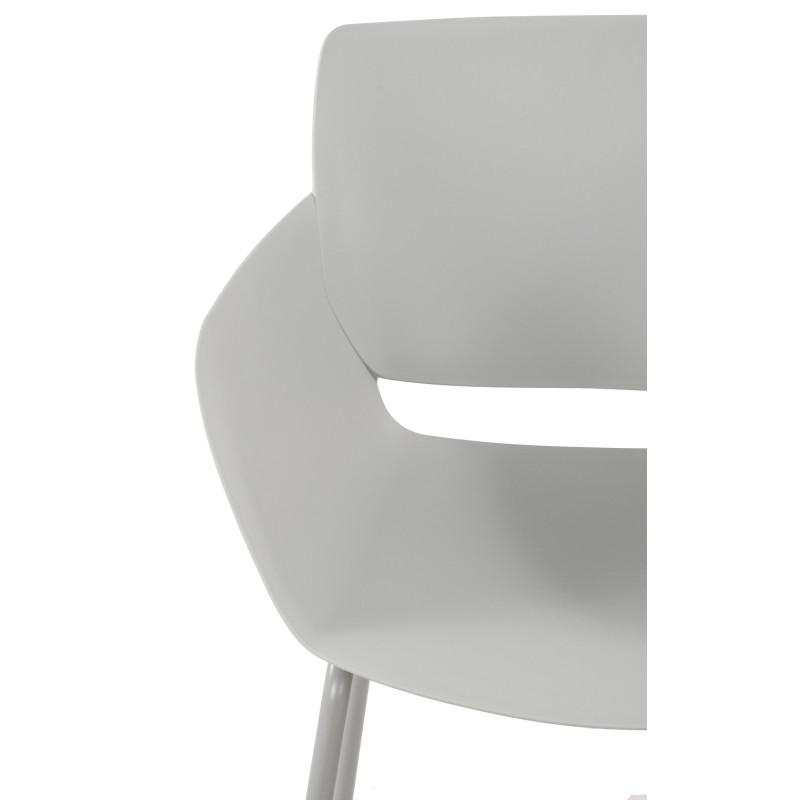 Fauteuil de table moderne en Polypropylène Gris clair Zoryane - 3