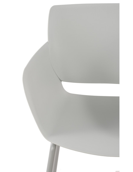 Fauteuil de table moderne en Polypropylène Gris clair Zoryane - 3