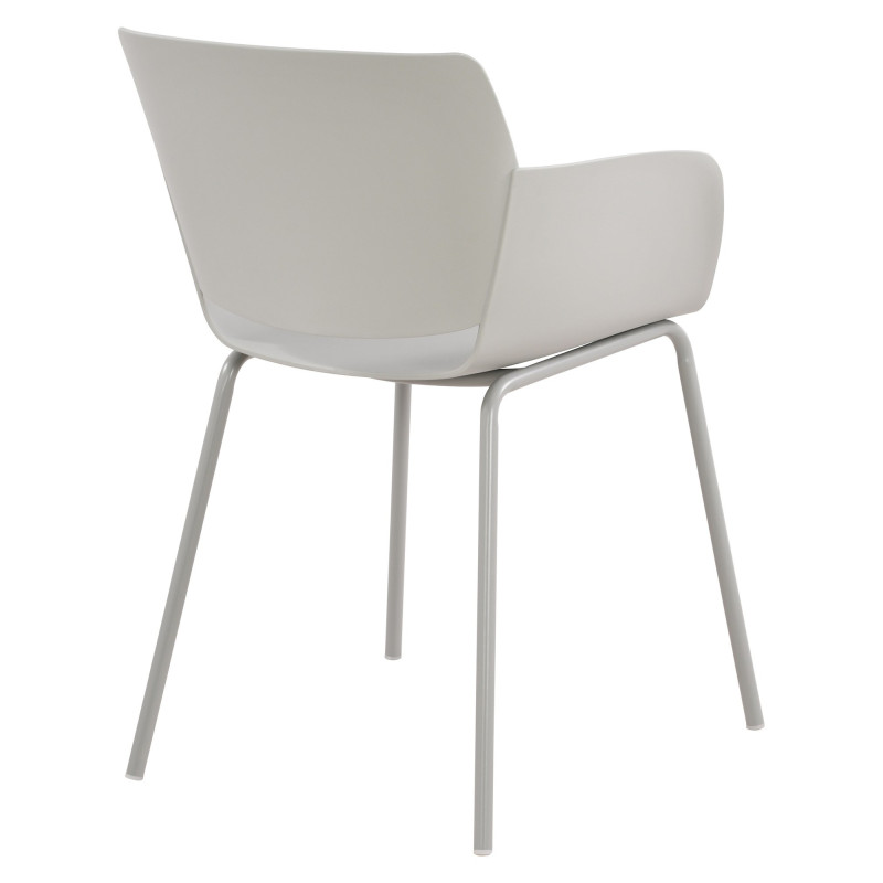 Fauteuil de table moderne en Polypropylène Gris clair Zoryane - 5