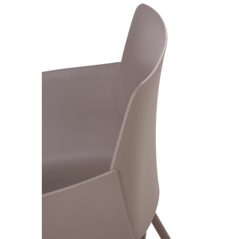Fauteuil de table moderne en Polypropylène Taupe Zoryane - 2
