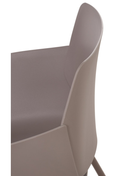 Fauteuil de table moderne en Polypropylène Taupe Zoryane - 2