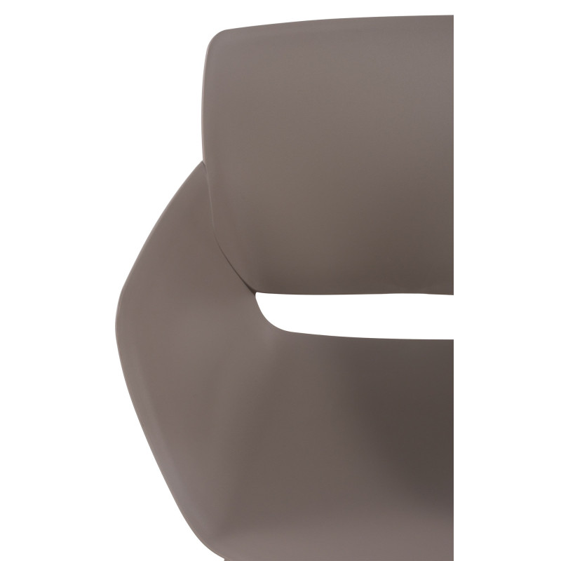 Fauteuil de table moderne en Polypropylène Taupe Zoryane - 3