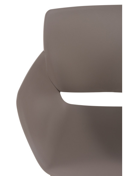 Fauteuil de table moderne en Polypropylène Taupe Zoryane - 3