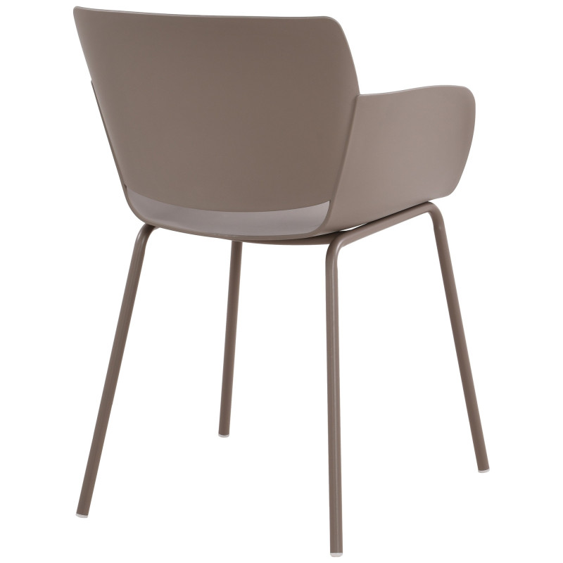 Fauteuil de table moderne en Polypropylène Taupe Zoryane - 5