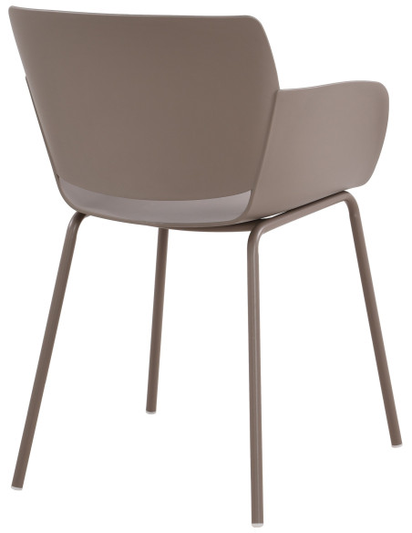 Fauteuil de table moderne en Polypropylène Taupe Zoryane - 5