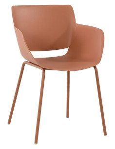 Fauteuil de table moderne en Polypropylène Terracotta Zoryane - 1