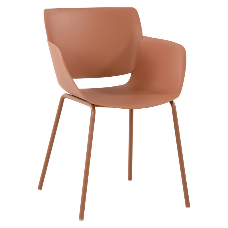Fauteuil de table moderne en Polypropylène Terracotta Zoryane - 1