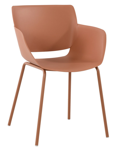 Fauteuil de table moderne en Polypropylène Terracotta Zoryane - 1