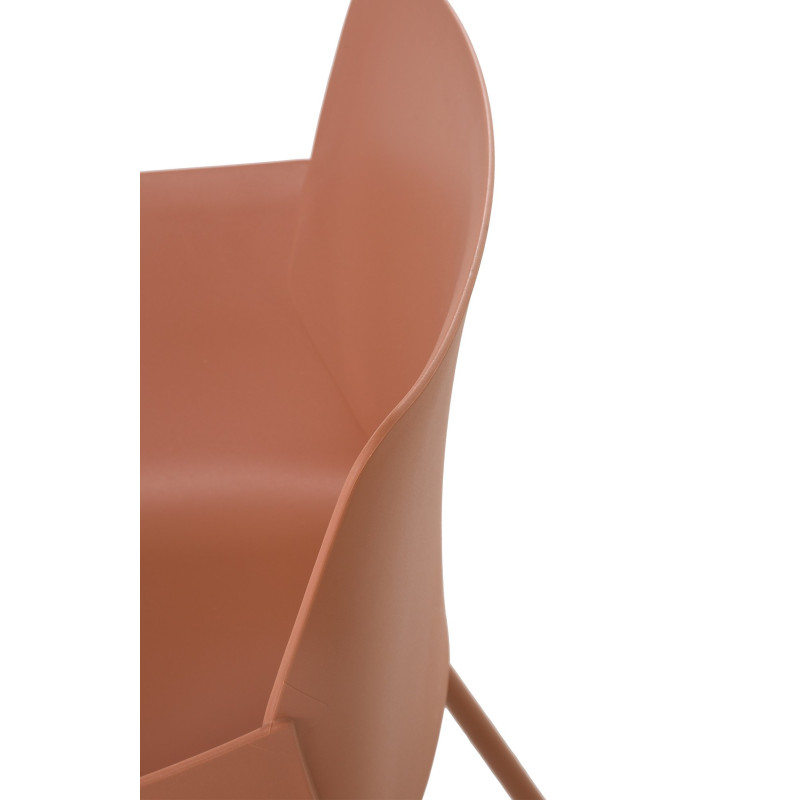 Fauteuil de table moderne en Polypropylène Terracotta Zoryane - 2